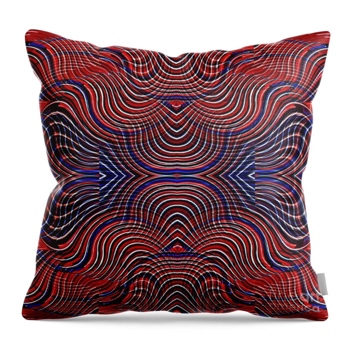 Swirl Throw Pillow featuring the digital art Americana Swirl Design 10 by Sarah Loft