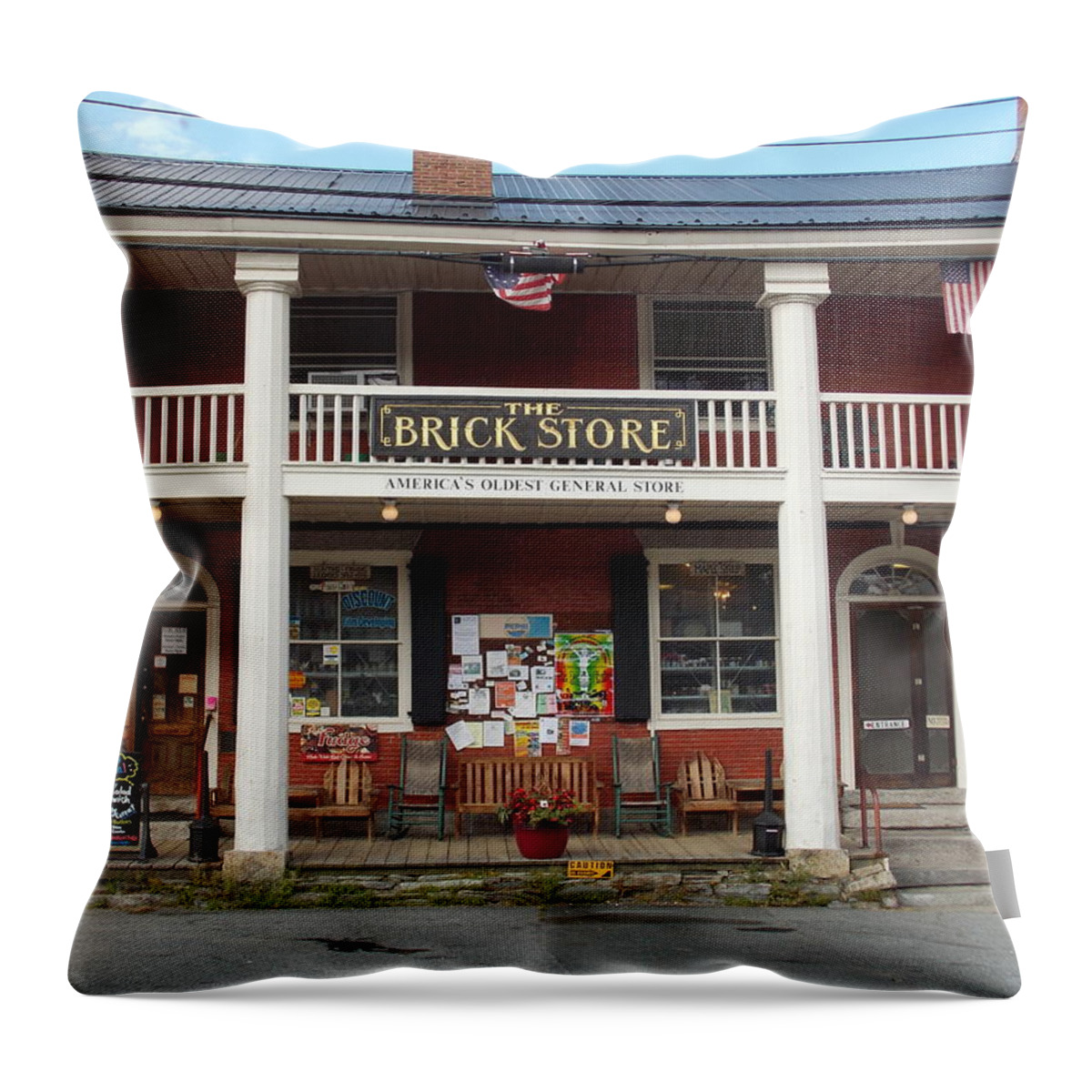 Landmark Throw Pillow featuring the photograph America's Oldest General Store by Catherine Gagne