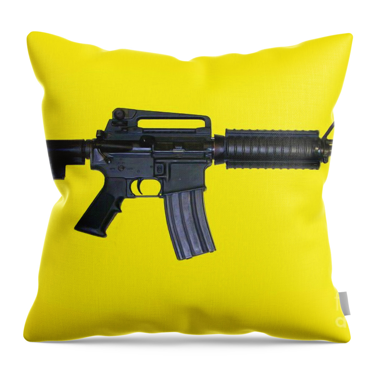 M4 Throw Pillow featuring the painting America's Rifle by Jonas Luis