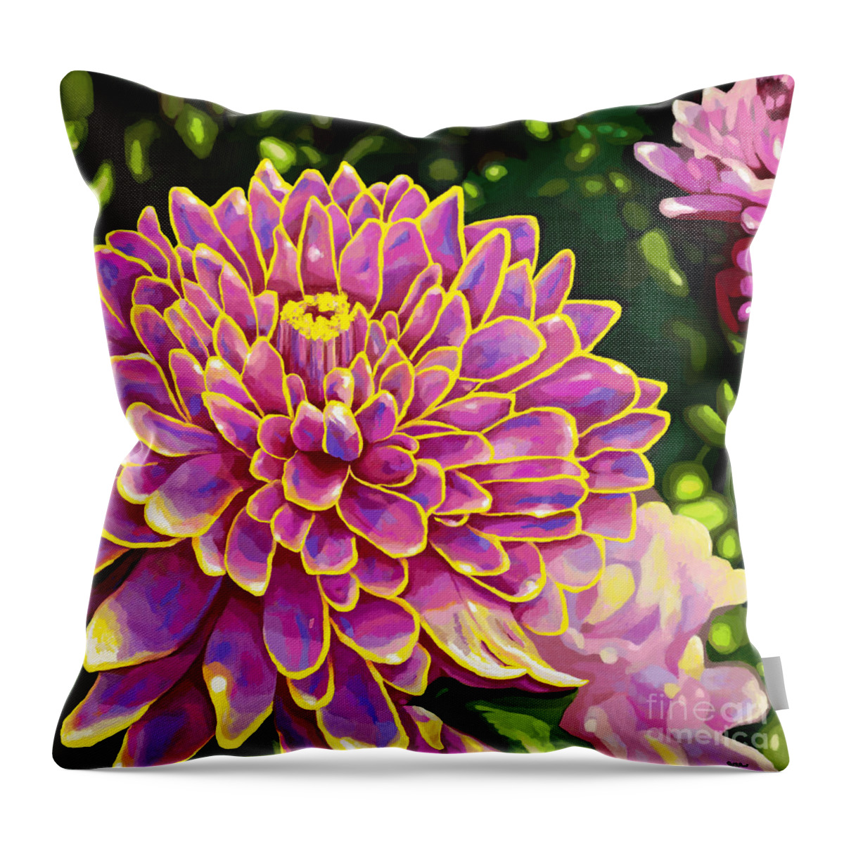 Asters Throw Pillow featuring the painting Amiable Aster by Jackie Case