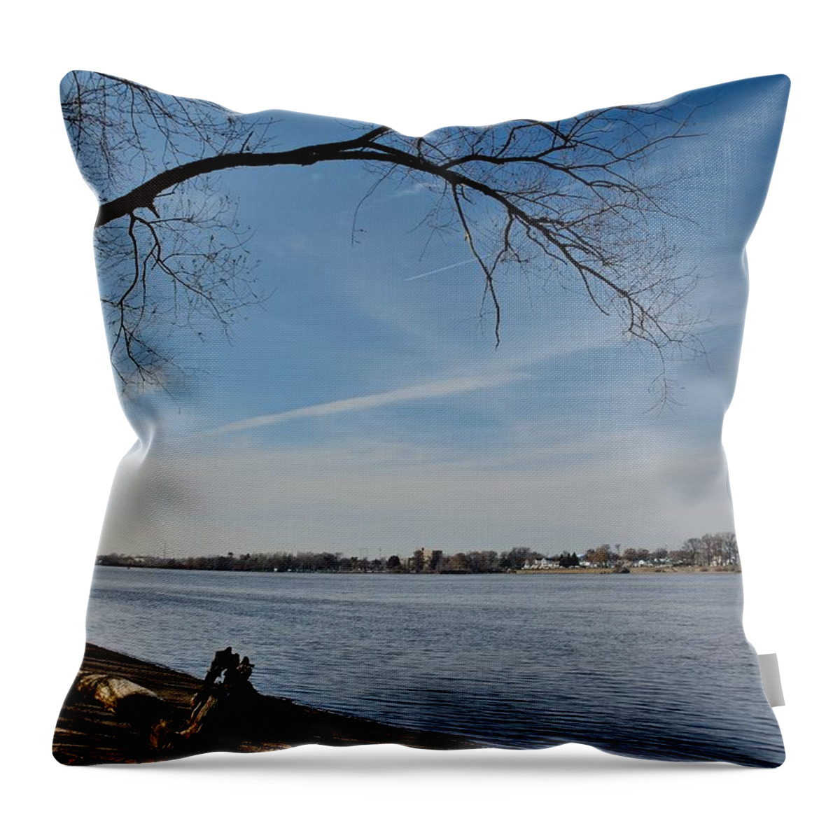 Burlington County Throw Pillow featuring the photograph Amico Island Park by Steven Richman