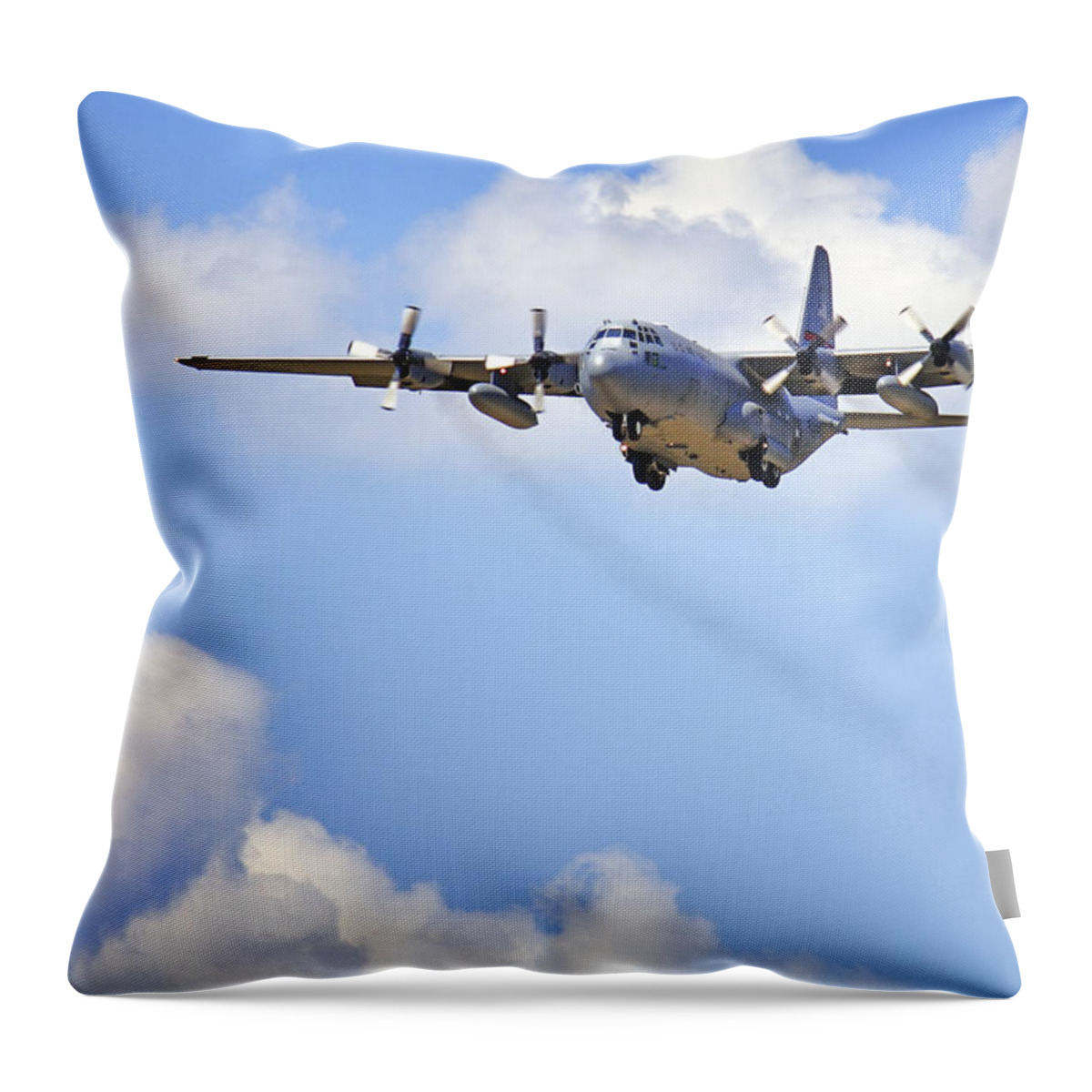C130 Throw Pillow featuring the photograph Amongst the Clouds by Jason Politte