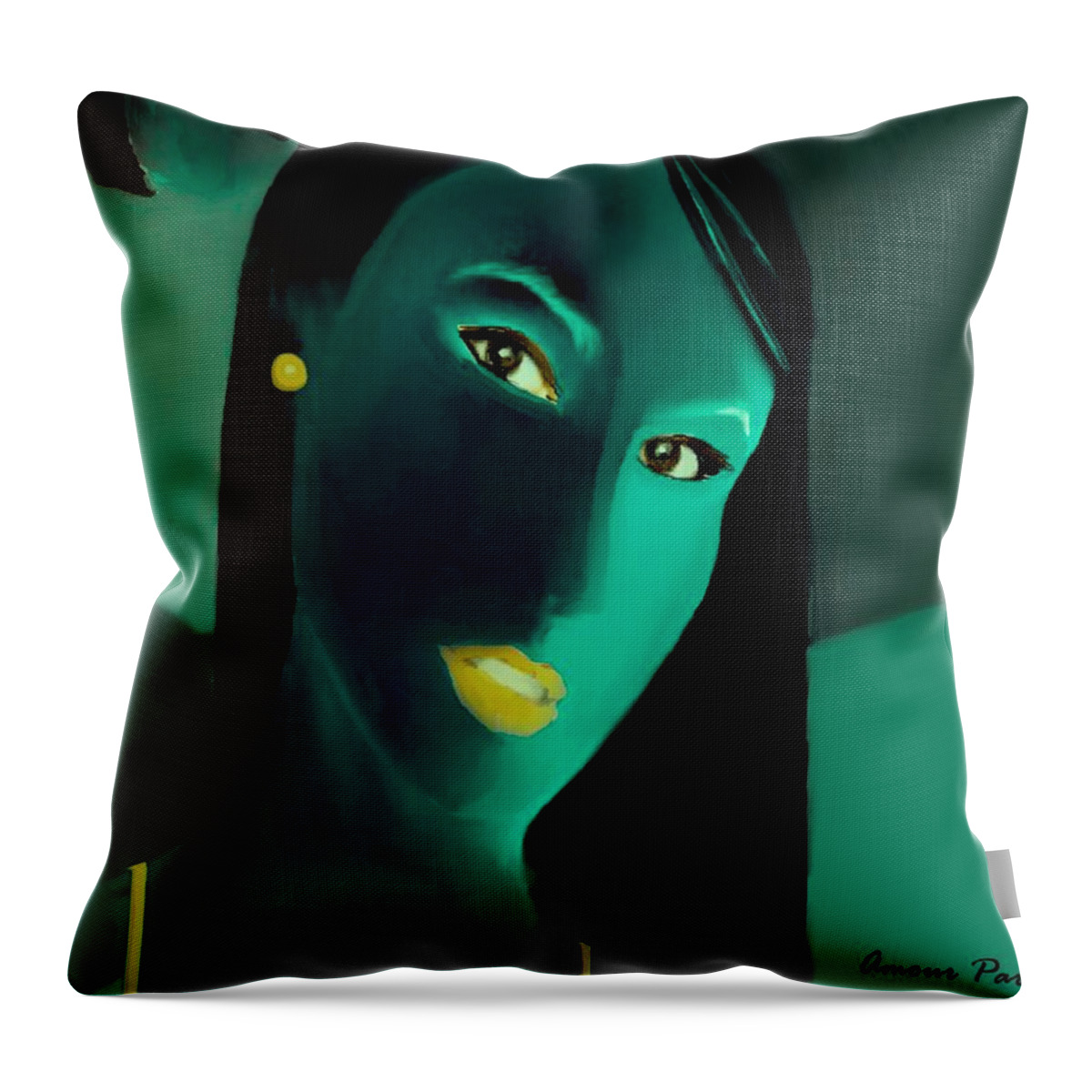 Fineartamerica.com Throw Pillow featuring the painting Amour Partage  Love Shared 8 by Diane Strain