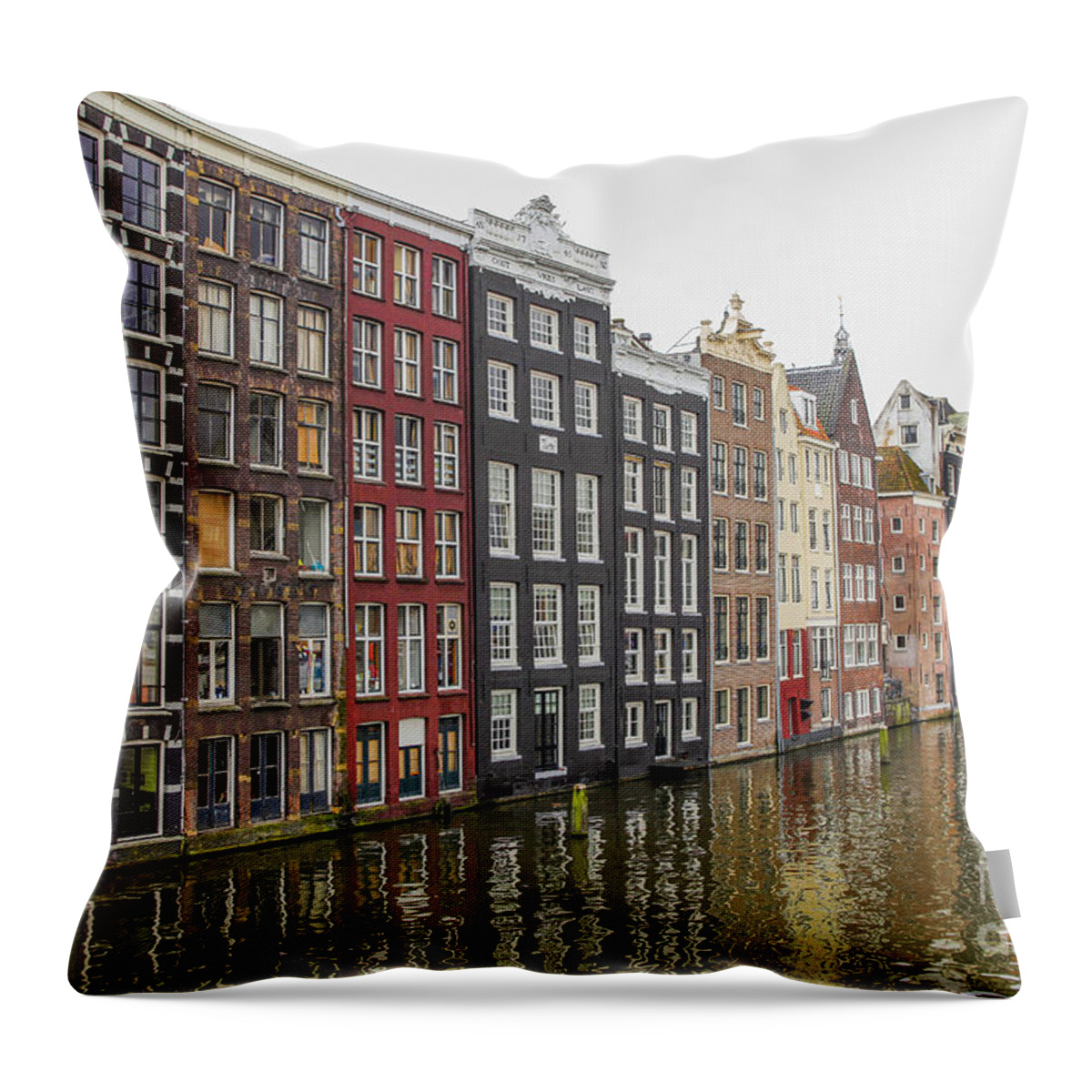 Amsterdam Throw Pillow featuring the photograph Amsterdam houses by Patricia Hofmeester