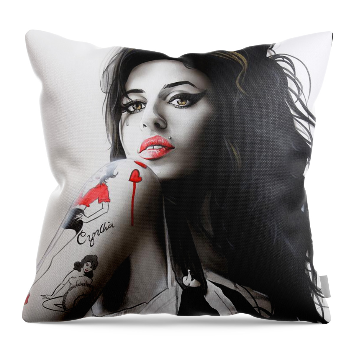 Amy Throw Pillow featuring the painting Amy by Christian Chapman Art