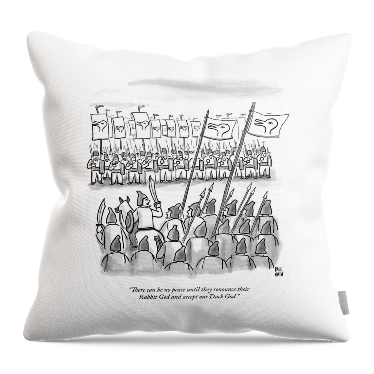 An Army Lines Up For Battle Throw Pillow