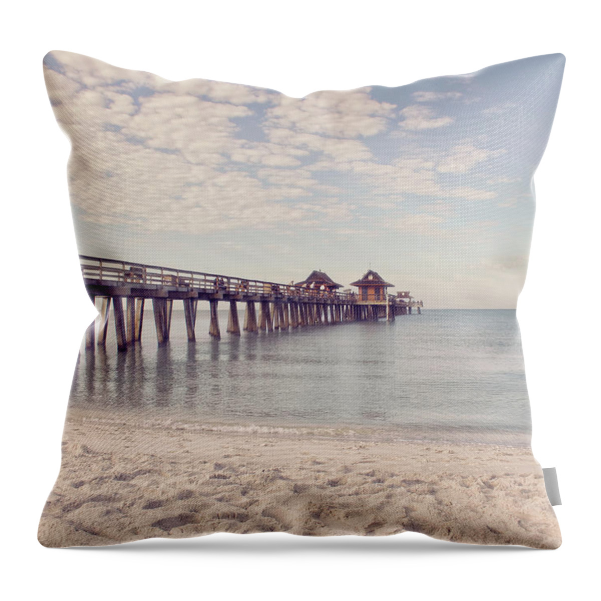 Pier Throw Pillow featuring the photograph An Early Morning - Naples Pier by Kim Hojnacki