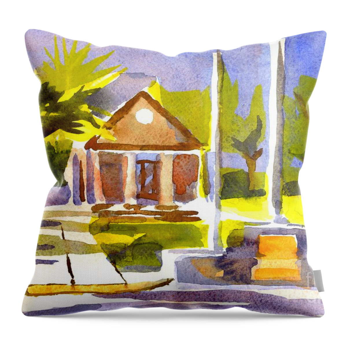 An Early Summers Morning Throw Pillow featuring the painting An Early Summers Morning by Kip DeVore