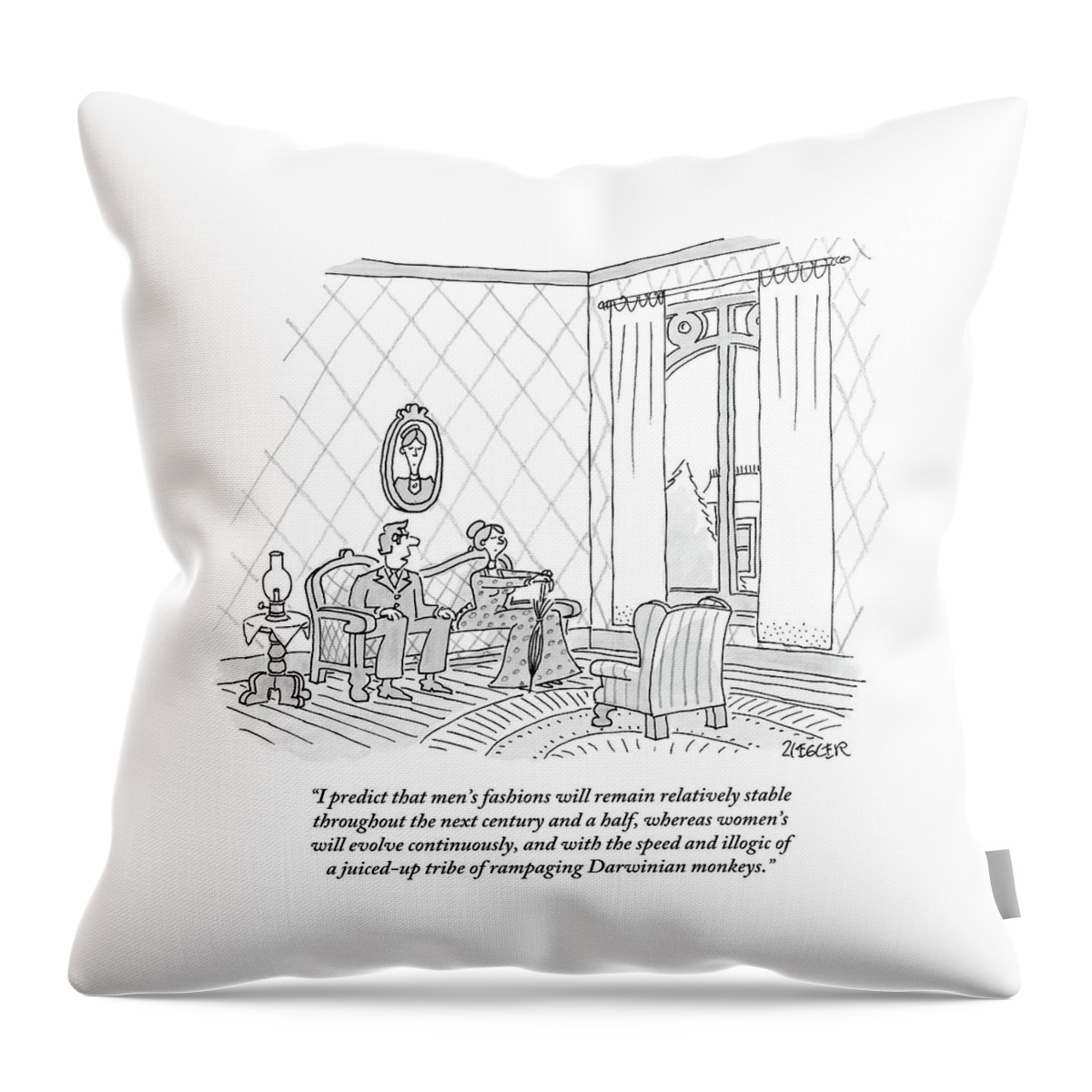 An Eighteenth Century Man Says To His Wife. Both Throw Pillow