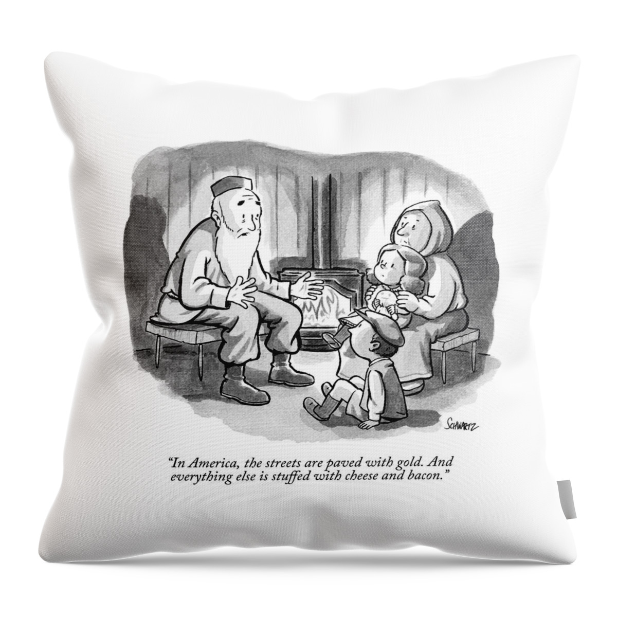 An Foreign Grandpa Speaks To His Family Throw Pillow