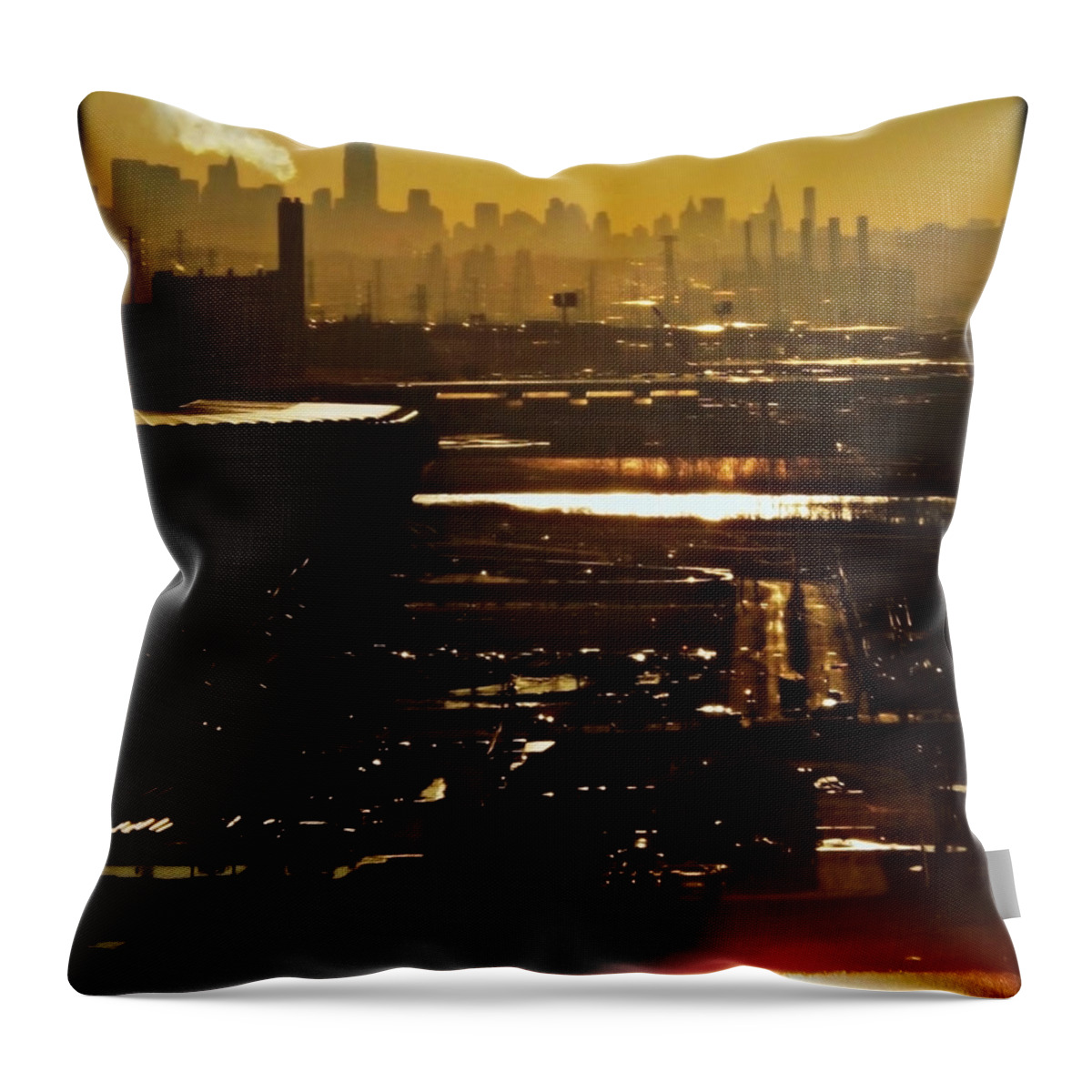 New York City Throw Pillow featuring the photograph An Imposing Skyline by James Aiken