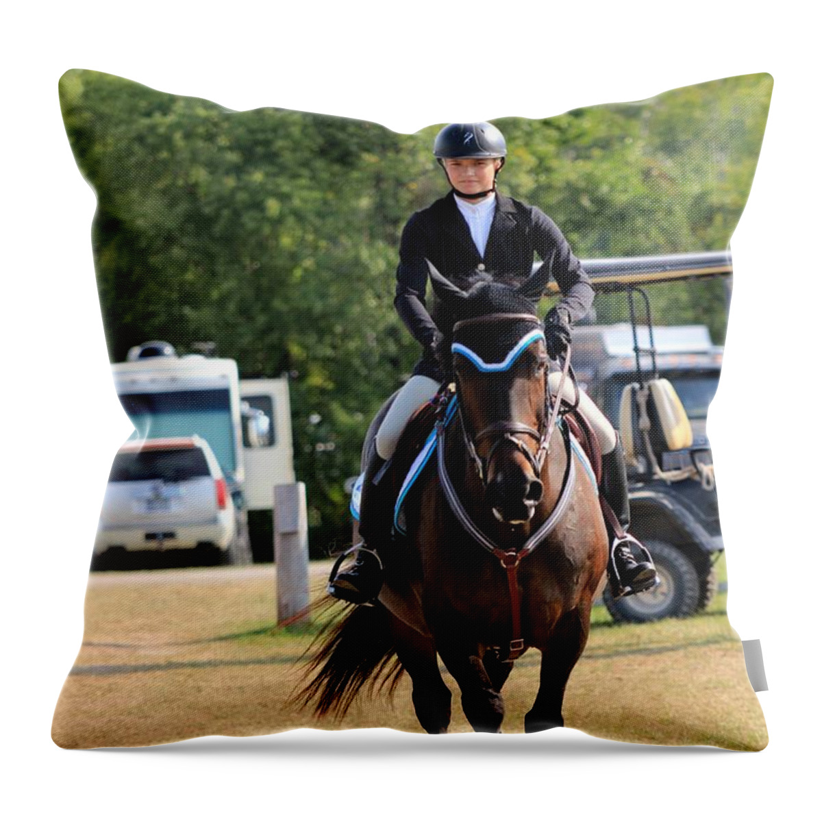 Horse Throw Pillow featuring the photograph An-s-jumper18 by Janice Byer
