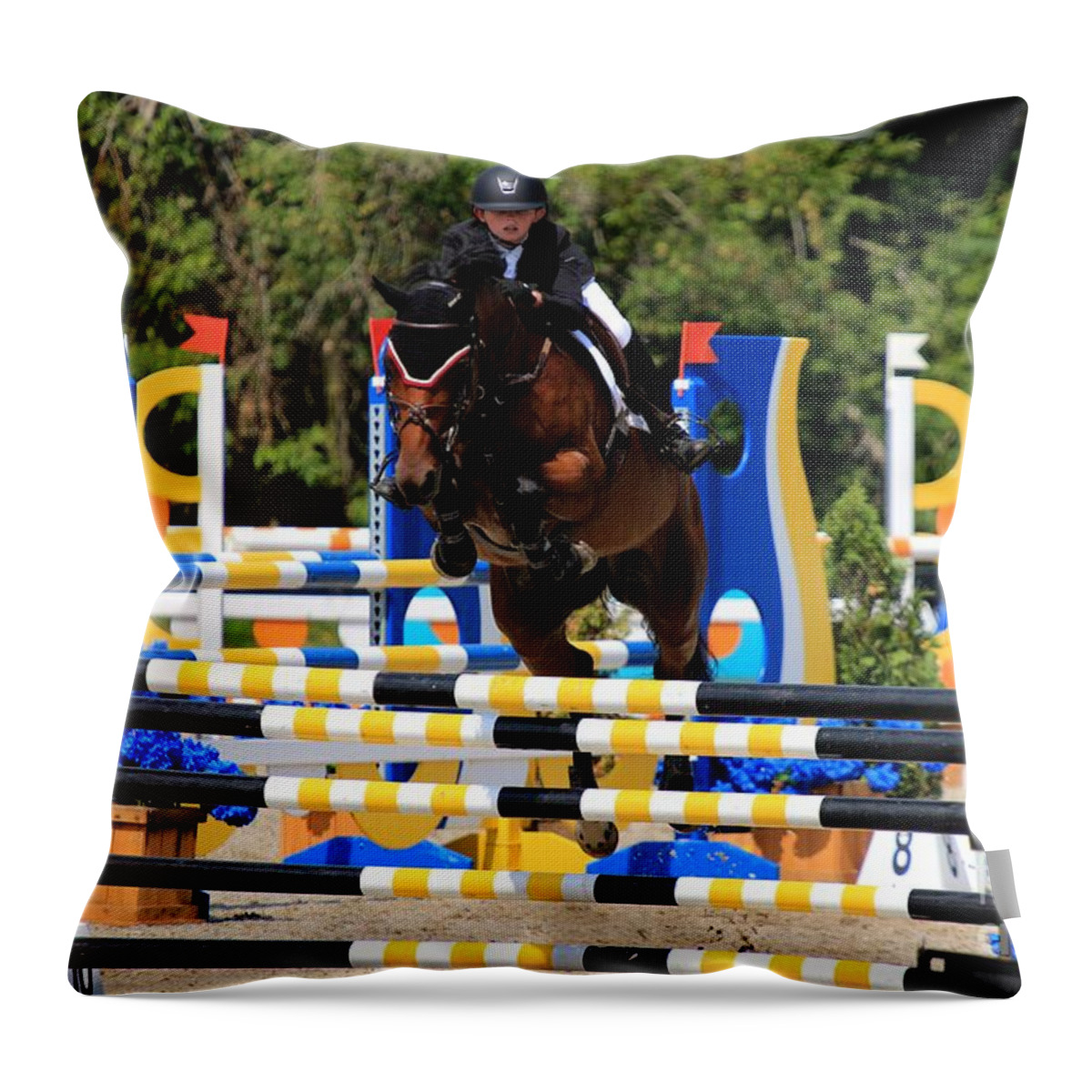 Horse Throw Pillow featuring the photograph An-s-jumper49 by Janice Byer