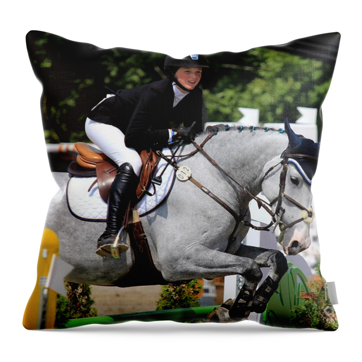 Horse Throw Pillow featuring the photograph An-s-jumper50 by Janice Byer