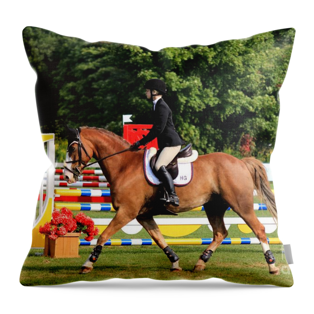 Horse Throw Pillow featuring the photograph An-s-jumper7 by Janice Byer