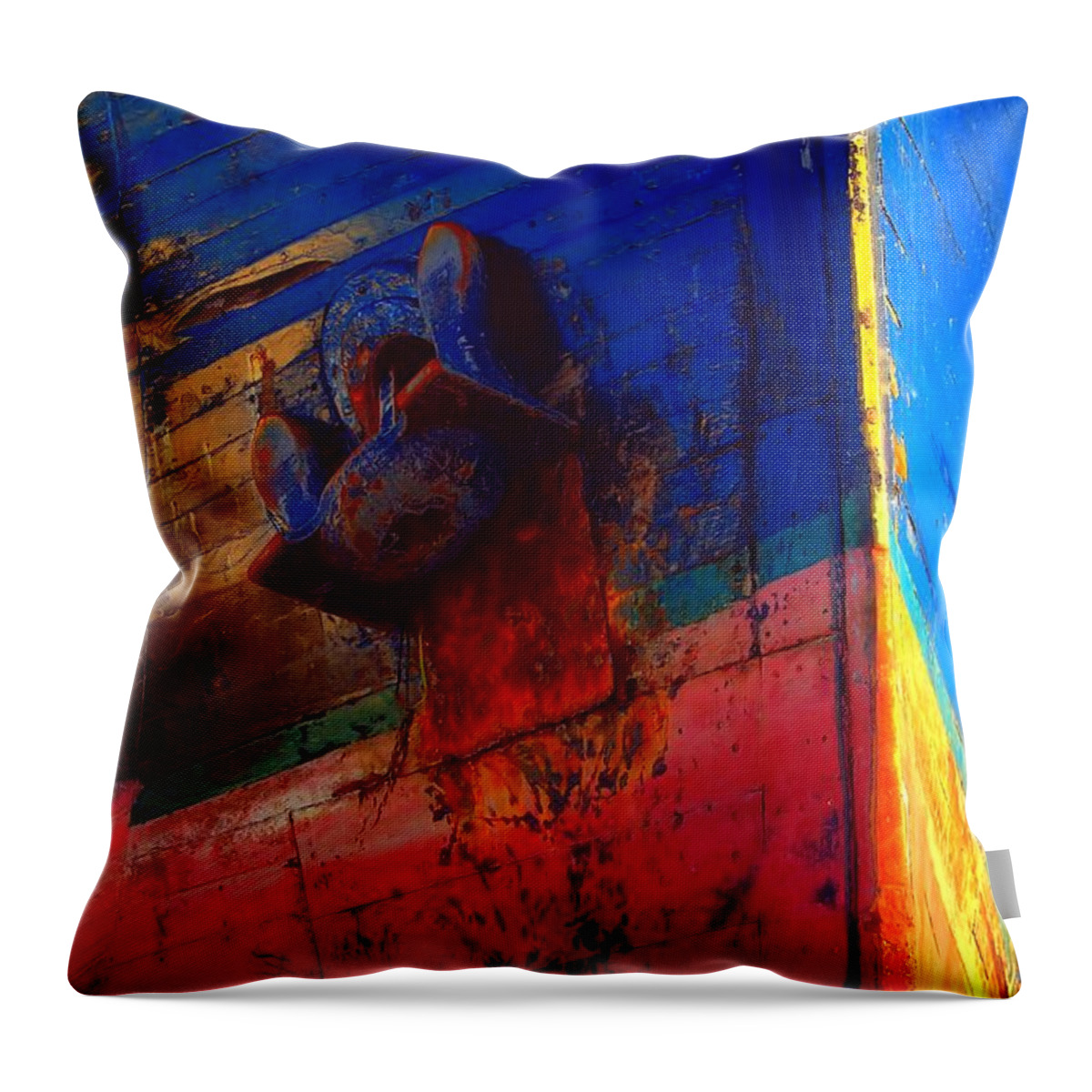 Abstract Throw Pillow featuring the photograph Anchor and Bow by Lauren Leigh Hunter Fine Art Photography