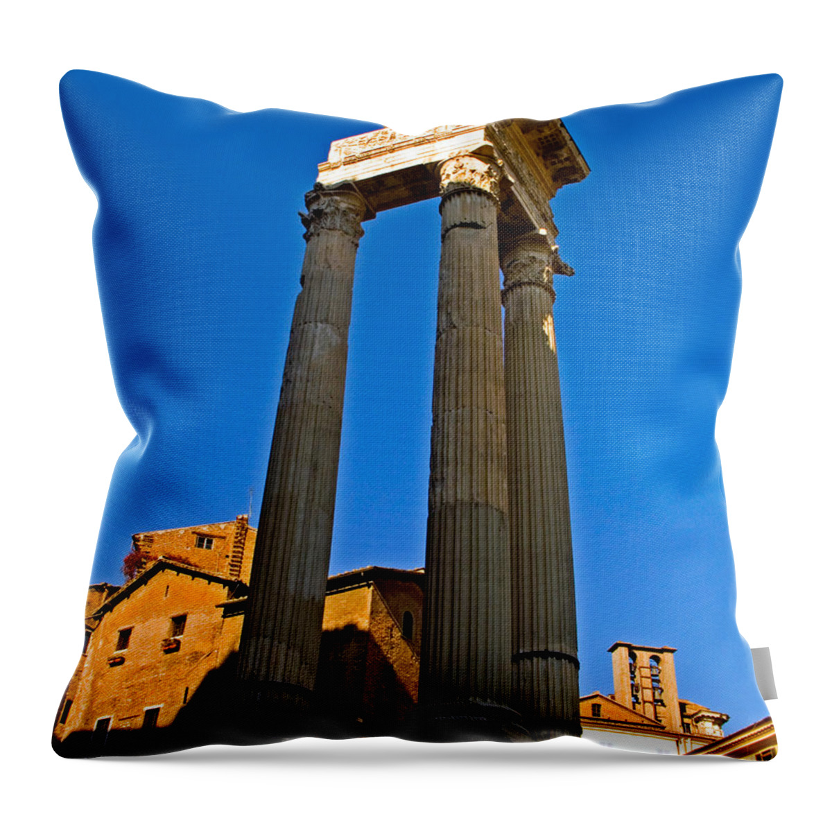 Italy Throw Pillow featuring the photograph Ancient Roman Columns by Tim Holt