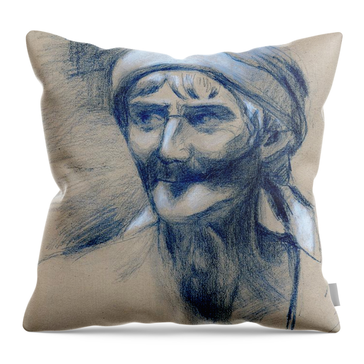 Ancient Throw Pillow featuring the drawing Ancient sculpture studies_9 by Karina Plachetka