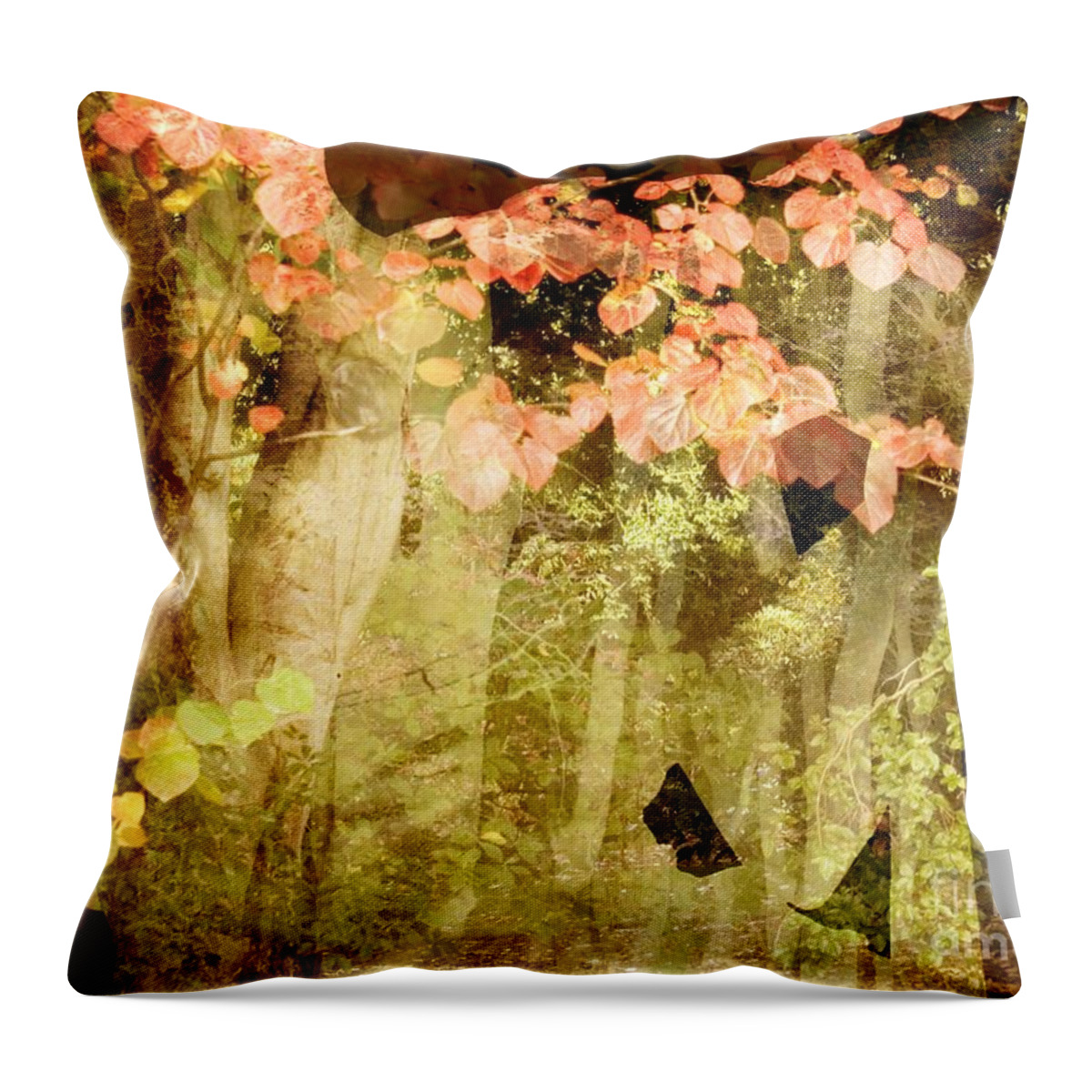 Angel Of The Woods Throw Pillow featuring the digital art Angel of the Woods by Elizabeth McTaggart
