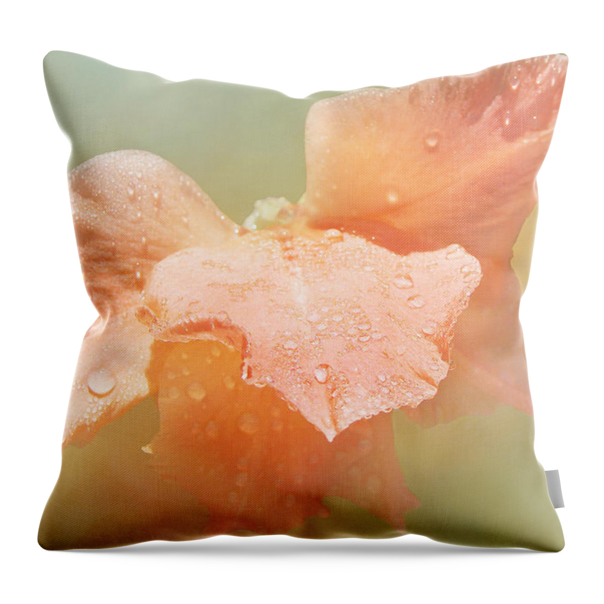 Peach Throw Pillow featuring the photograph Angel Wings by Kathi Mirto