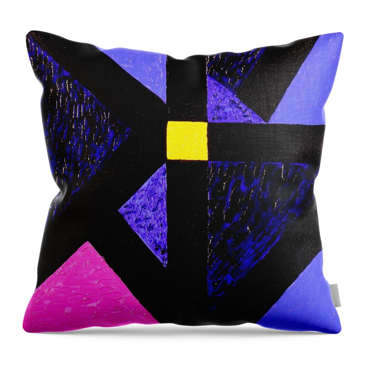 Abstract In Purple Throw Pillow featuring the painting Angles by Celeste Manning
