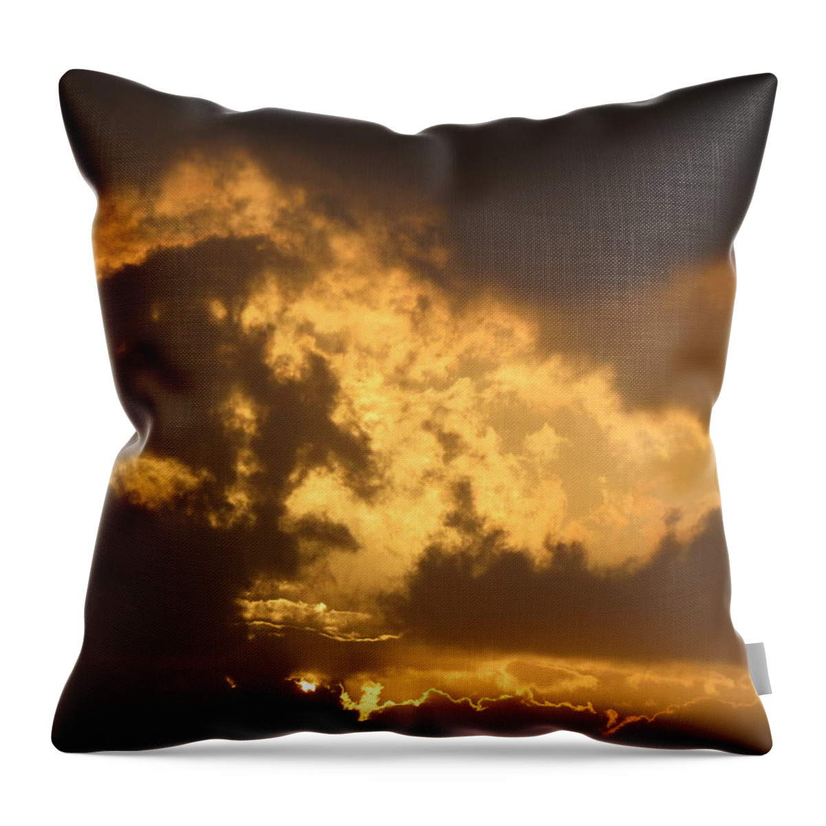 Nature Throw Pillow featuring the photograph Angry Evening Sky by Fortunate Findings Shirley Dickerson