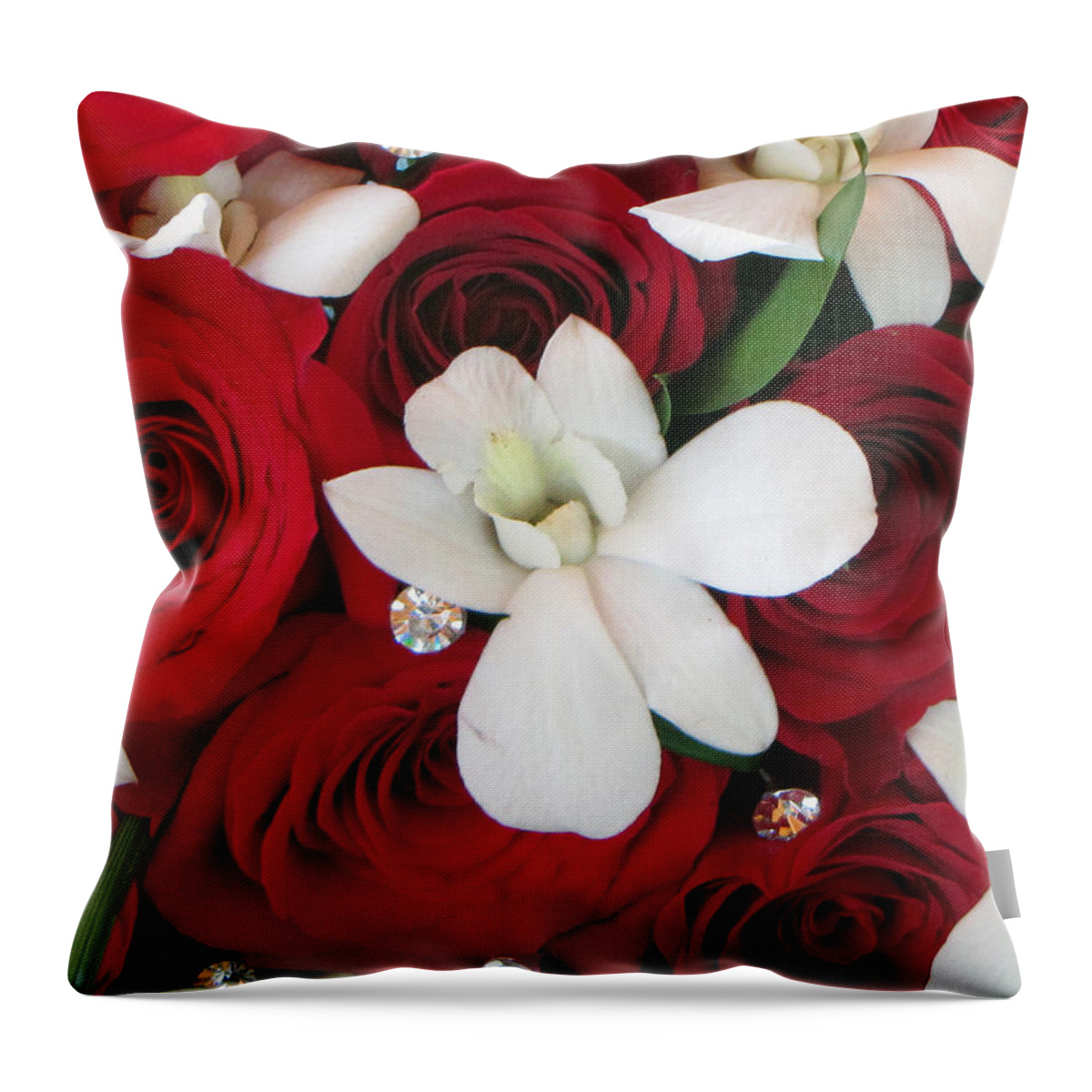 Red Roses Throw Pillow featuring the photograph Anniversary by Tikvah's Hope