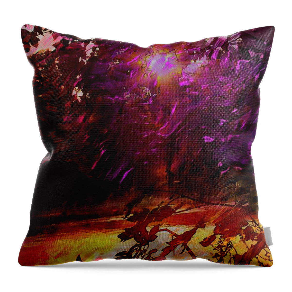 Lake Throw Pillow featuring the digital art Another Day is Done by Steven Lebron Langston