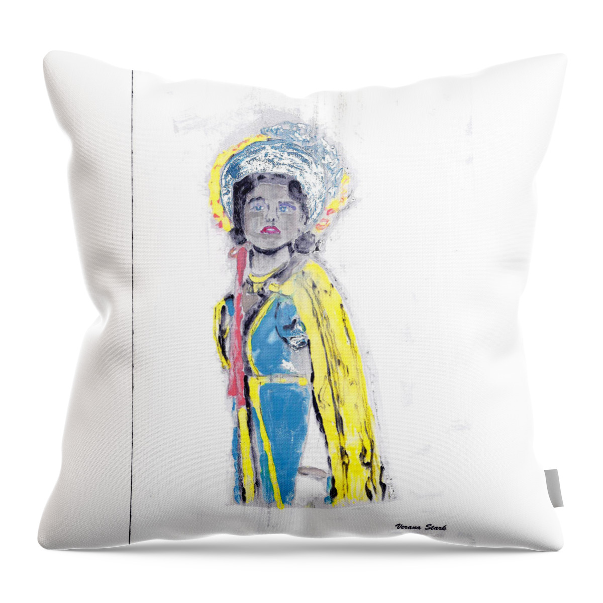 Opera Throw Pillow featuring the mixed media Another Time Monoprint by Verana Stark