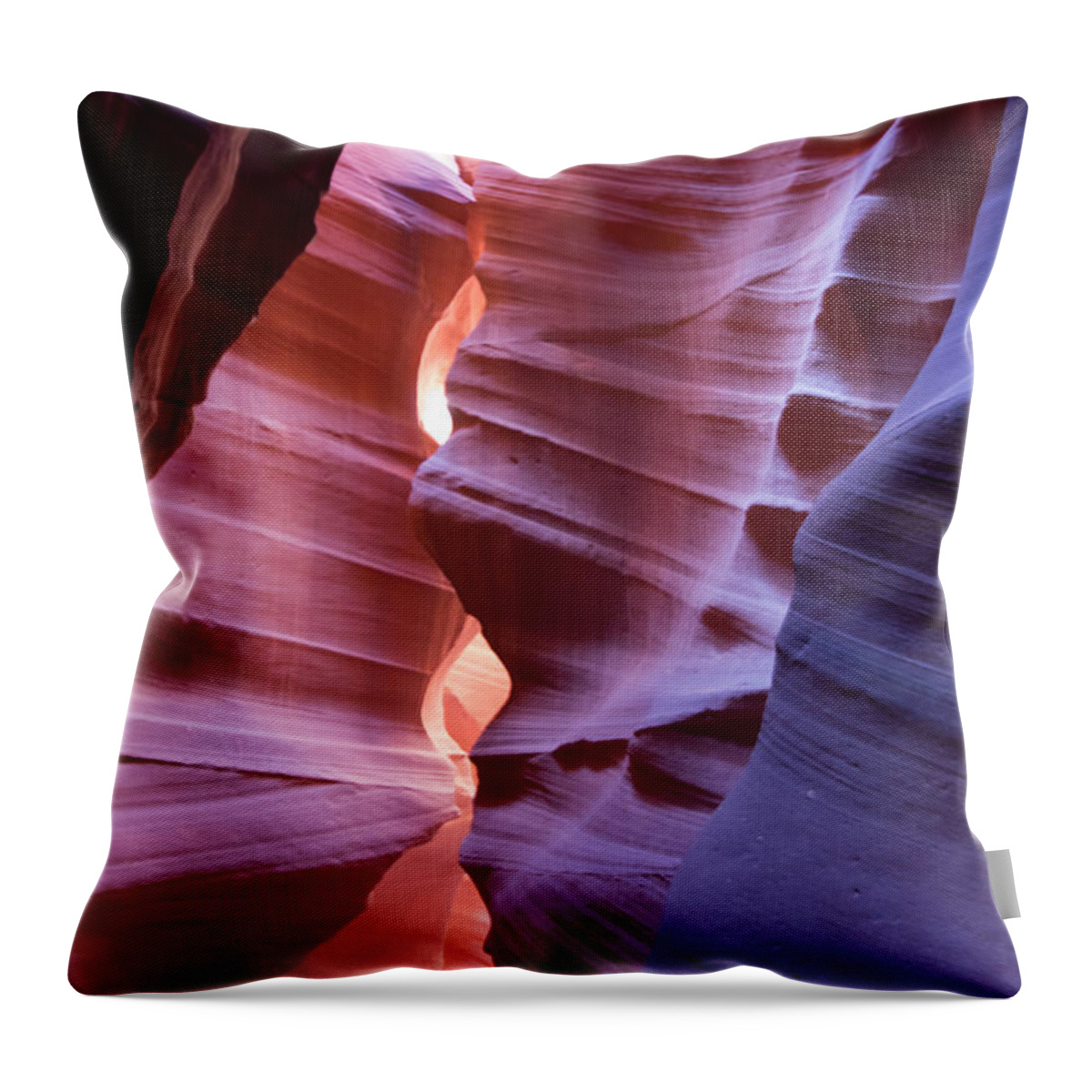 Abstract Throw Pillow featuring the photograph Antelope Canyon by Carlos Cano
