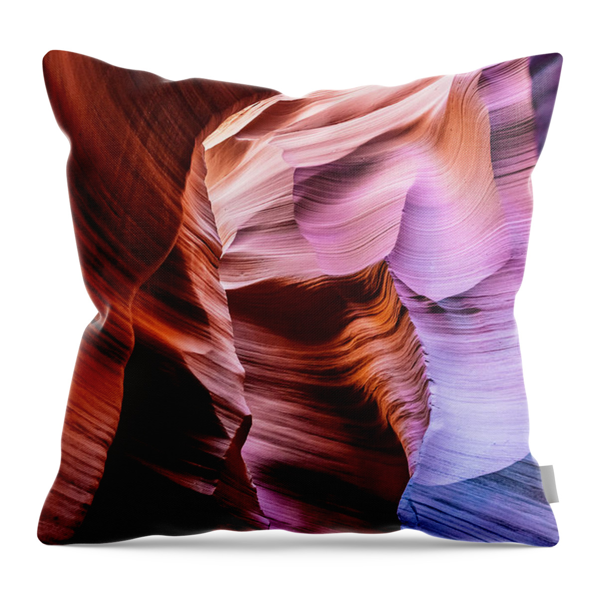 Curve Throw Pillow featuring the photograph Antelope Canyon Spiral Rock Arches by Deimagine