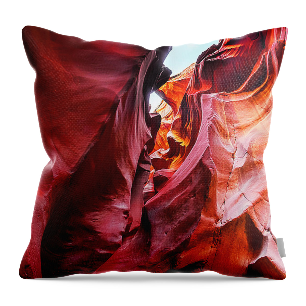 Antelope Canyon Throw Pillow featuring the photograph Antelope Fire by Jason Chu