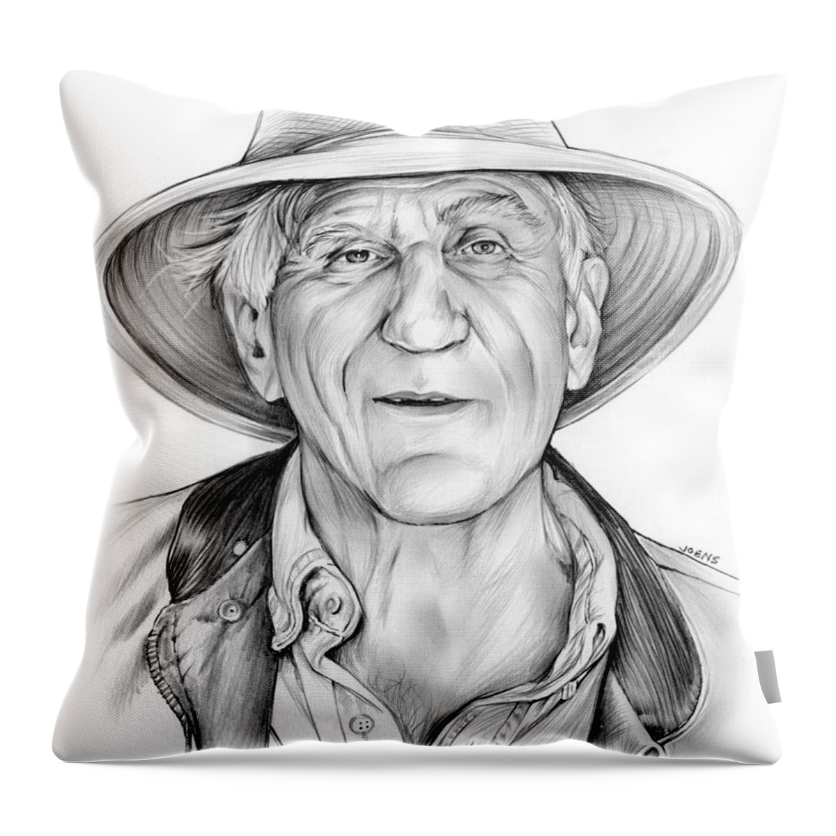 Anthony Archer-wills Throw Pillow featuring the drawing Anthony Archer-Wills by Greg Joens