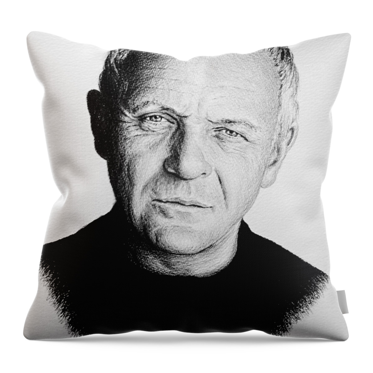 Anthony Hopkins Throw Pillow featuring the drawing Anthony Hopkins by Andrew Read