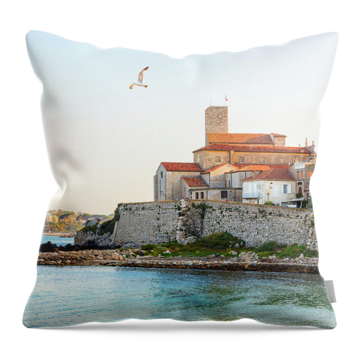 French Riviera Throw Pillow featuring the photograph Antibes, French Riviera by Spooh