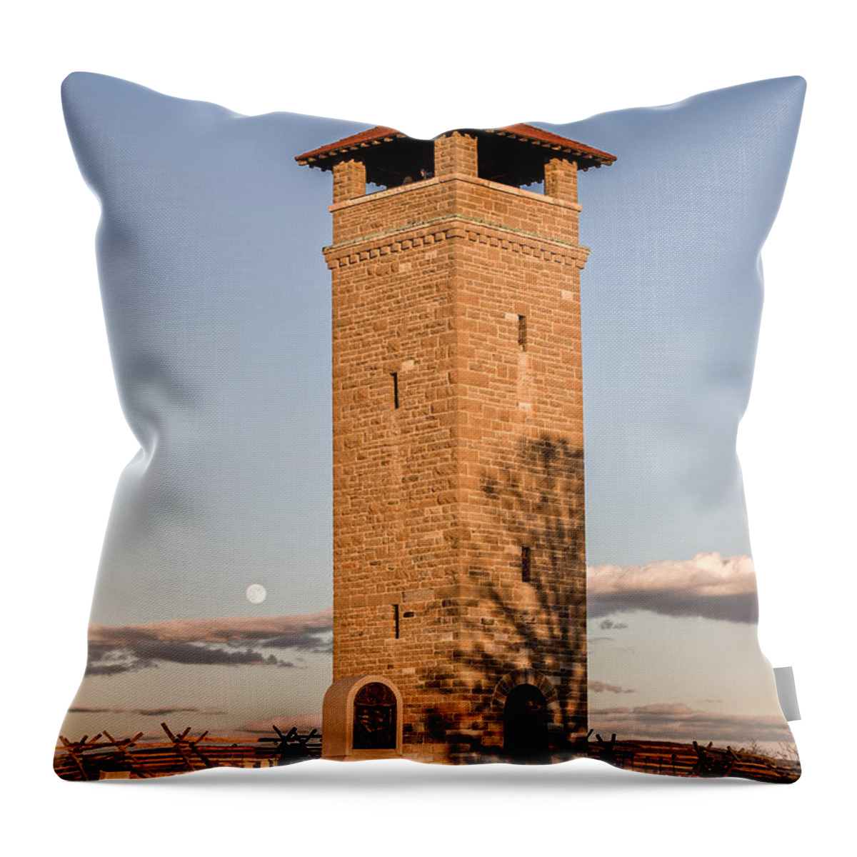 Antietam National Park Throw Pillow featuring the photograph Antietam's Stone Tower by Ronald Lutz