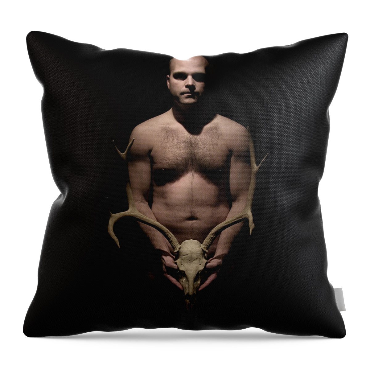 Male Throw Pillow featuring the photograph Antler Mark by Dave Milstead