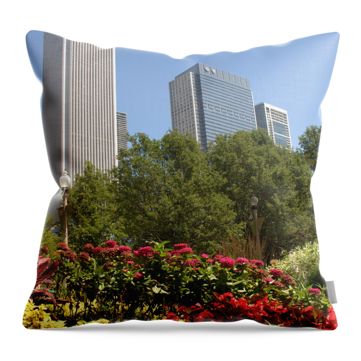 Chicago Throw Pillow featuring the photograph Aon Center and Skyline by Caroline Stella