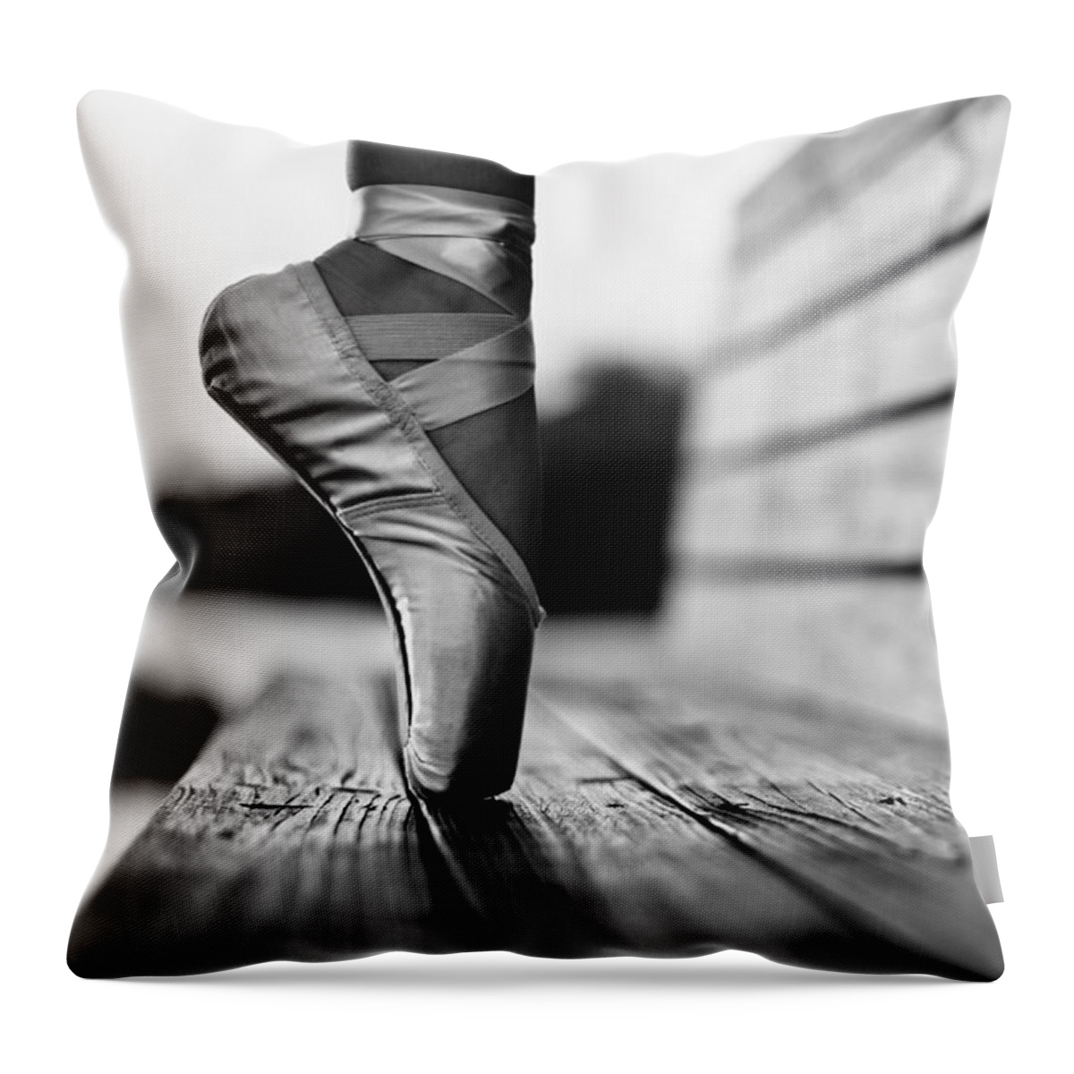 Pointe Shoes Throw Pillow featuring the photograph Aplomb by Laura Fasulo