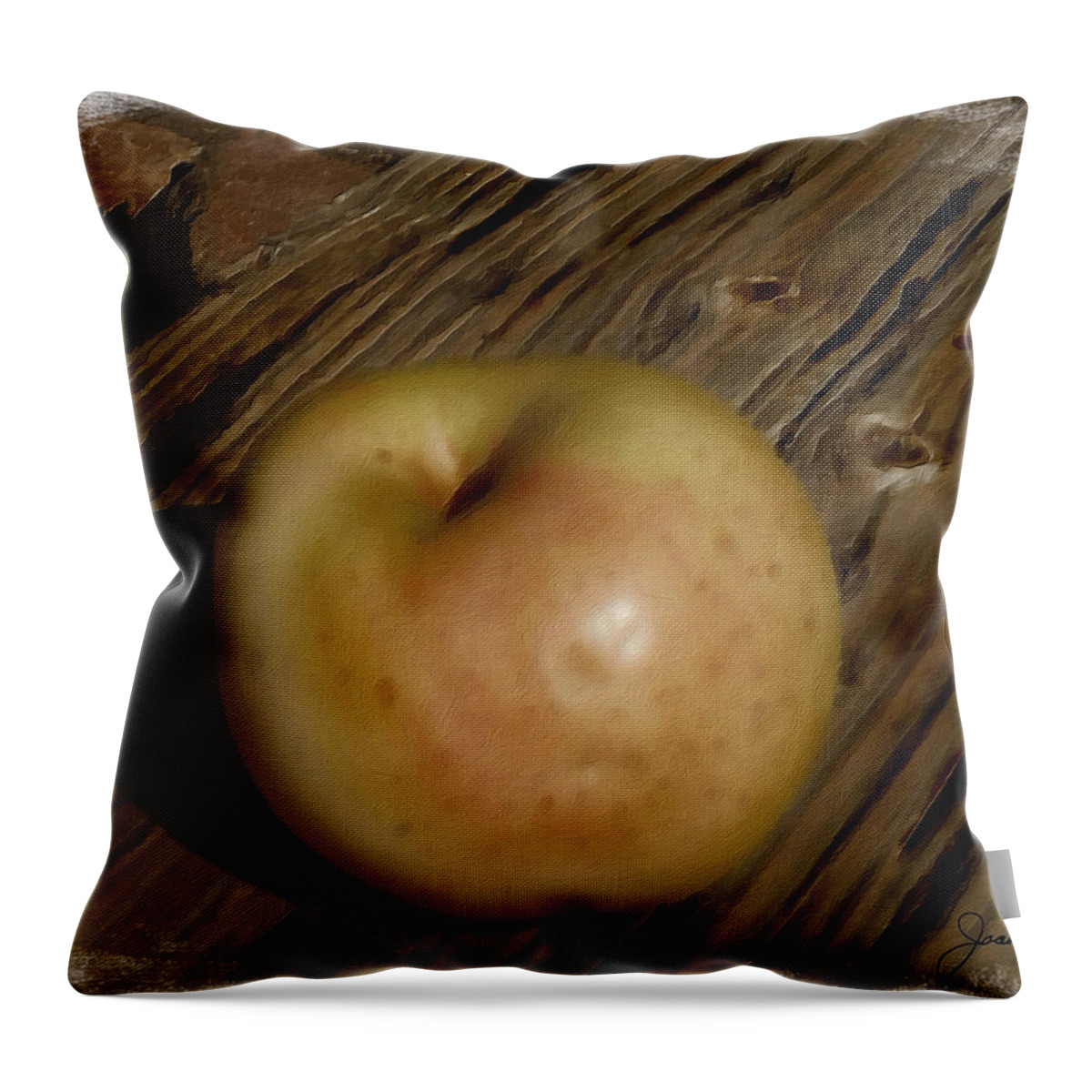 Colorful Throw Pillow featuring the painting Apple of my Eye by Joan Reese