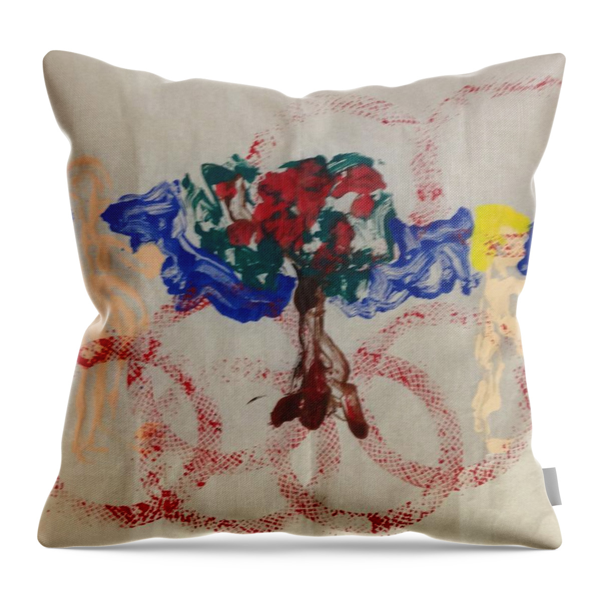 Rings Throw Pillow featuring the painting Apple Rings by Erika Jean Chamberlin