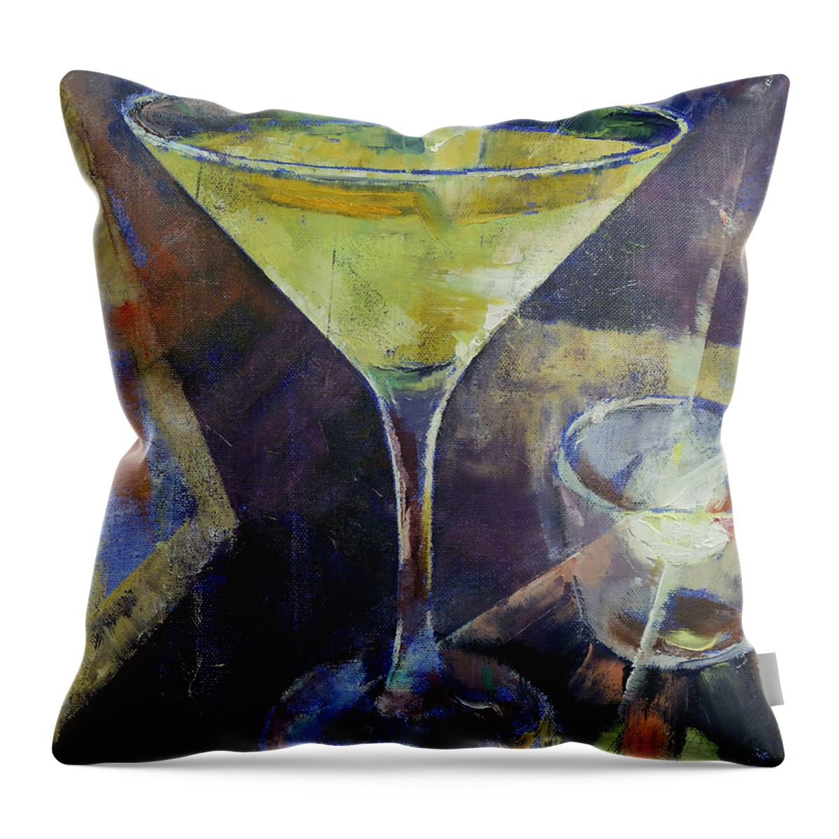 Appletini Throw Pillow featuring the painting Appletini by Michael Creese