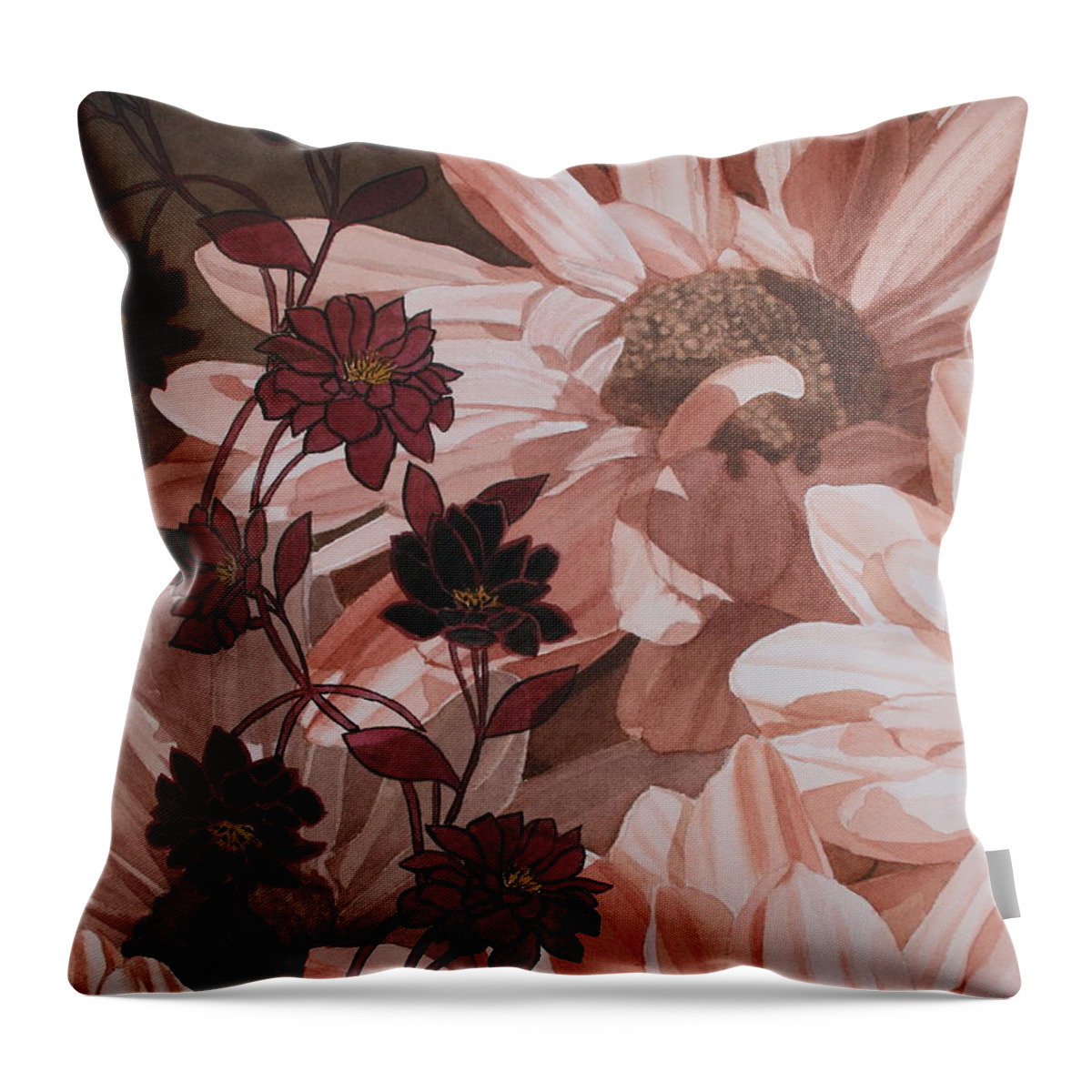 Jan Lawnikanis Throw Pillow featuring the painting Appreciation 2 by Jan Lawnikanis