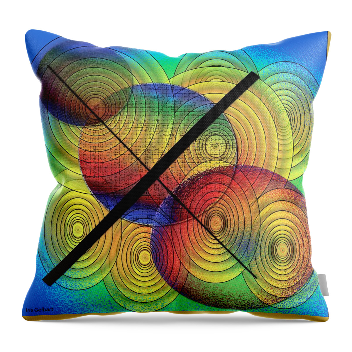 Circles Throw Pillow featuring the digital art Approaching by Iris Gelbart