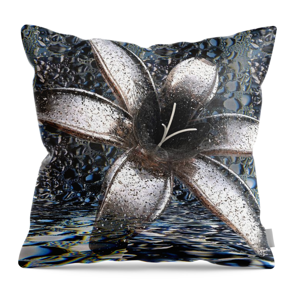 Flowers Throw Pillow featuring the digital art April Showers by Louis Ferreira