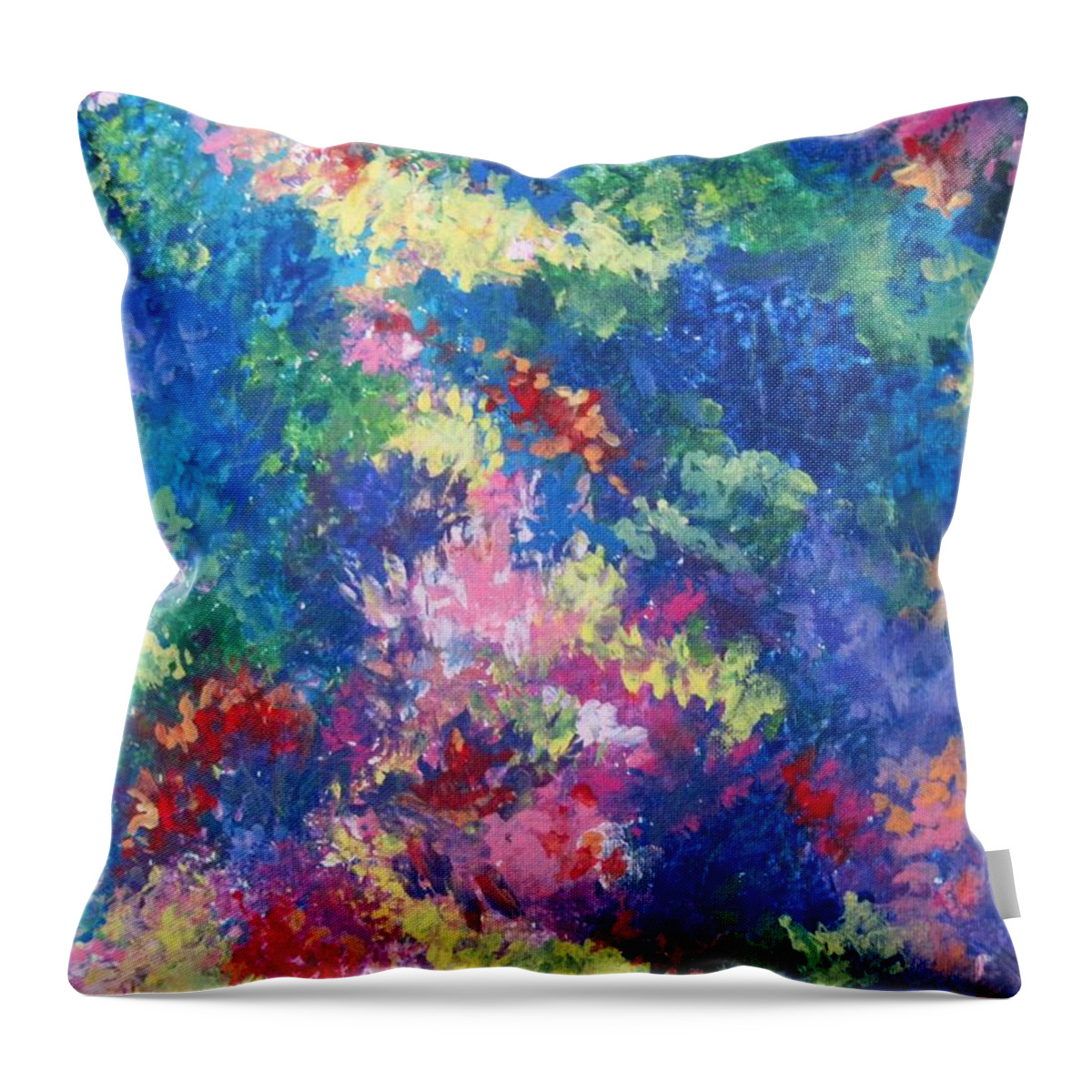 Abstract Throw Pillow featuring the painting Aquarium by Megan Walsh