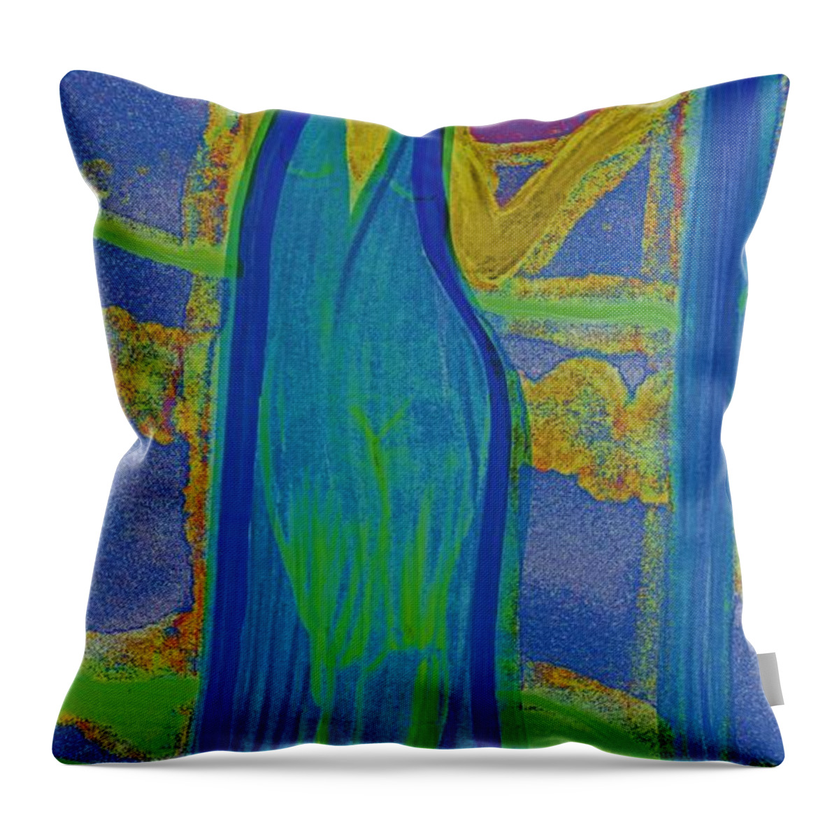 First Star Art Throw Pillow featuring the painting Aquarius by jrr by First Star Art