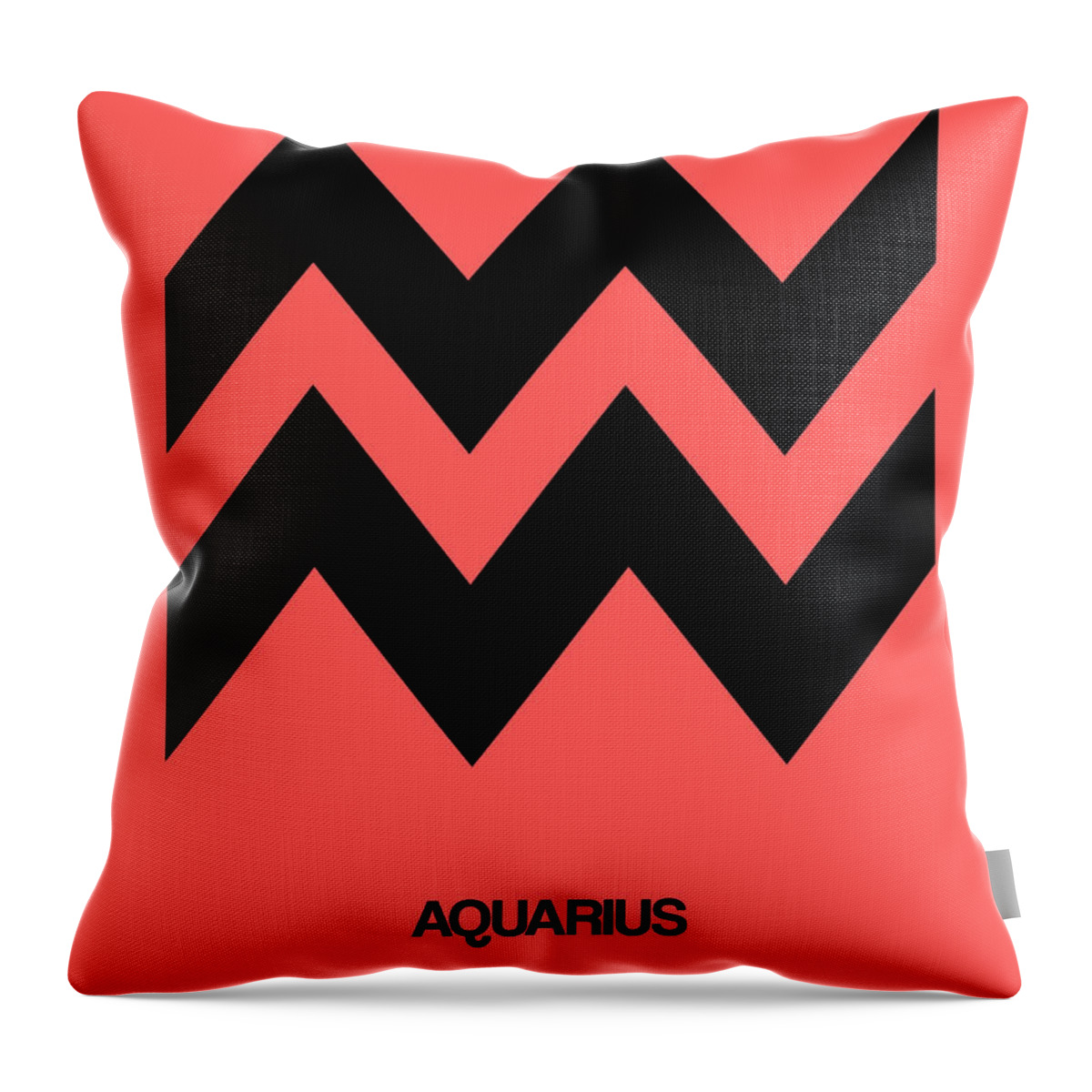 Aquarius Throw Pillow featuring the digital art Aquarius Zodiac Sign Black by Naxart Studio
