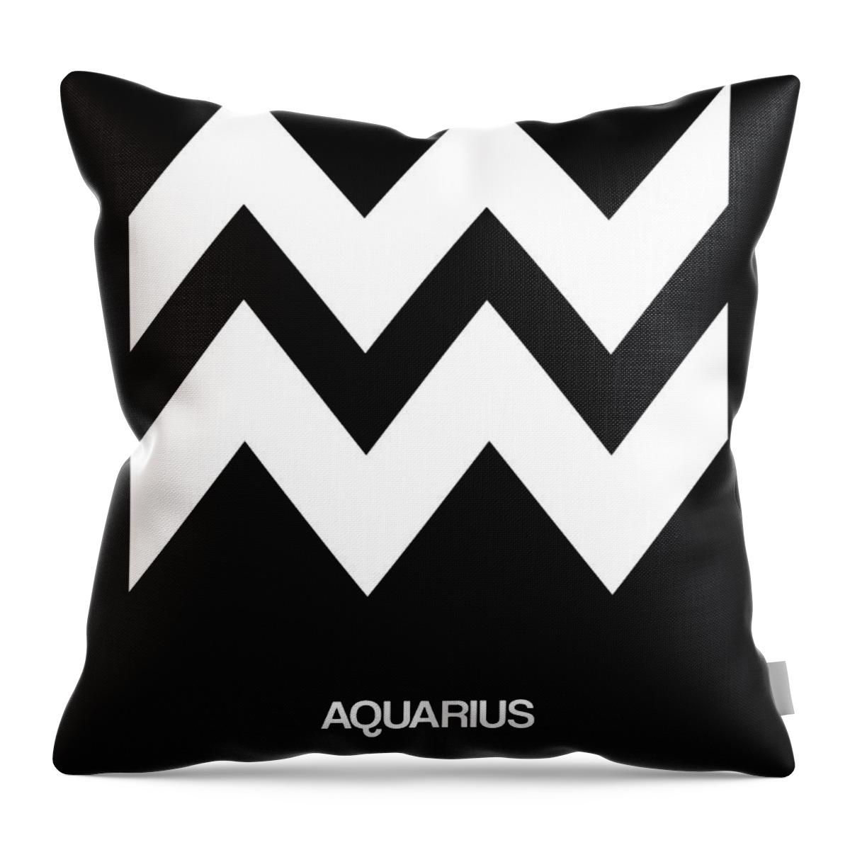 Aquarius Throw Pillow featuring the digital art Aquarius Zodiac Sign White by Naxart Studio