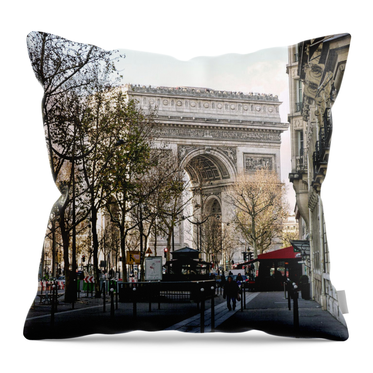 Paris Throw Pillow featuring the photograph Arc de Triomphe Paris by Lynn Bolt